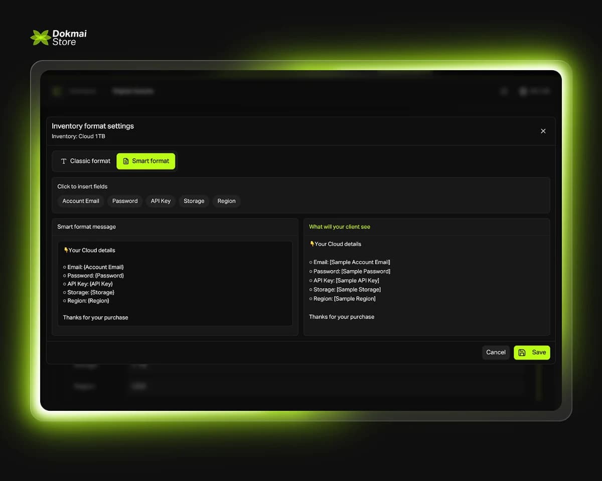 Flexible Auto-Apply Delivery Format