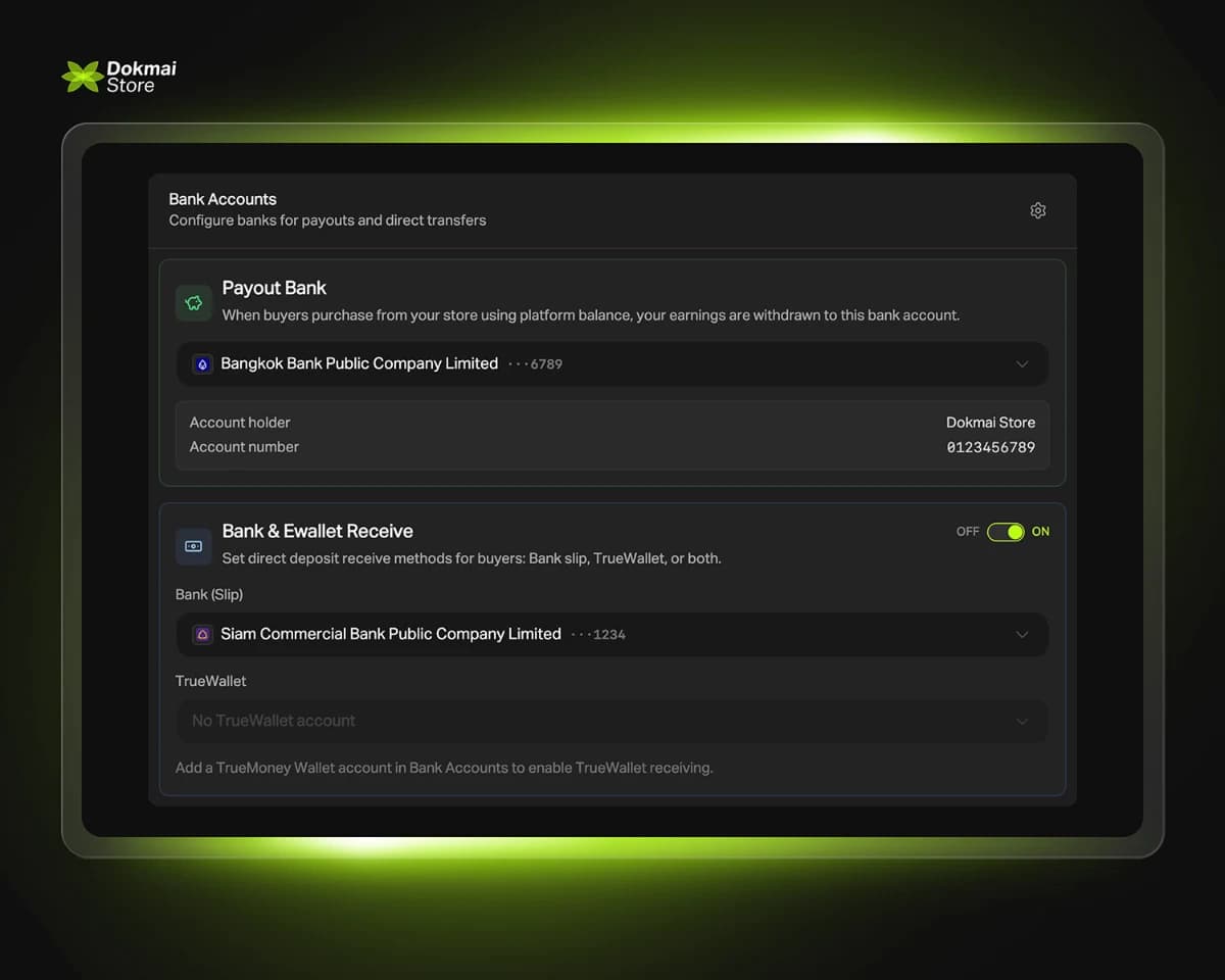 Receive with Bank via Store Wallet
